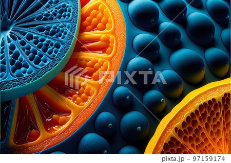 super bright fruits, abstract still life of fantastic fruits and berries, 3d juicy background super bright fruits, abstract still life of fantastic fruits and berries, 3d juicy background 97159174