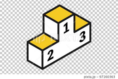 表彰台のシンプルなアイソメトリックのイラスト、ランキングのイメージ 97160363