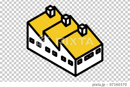 工場のシンプルなアイソメトリックのイラスト、製造・物流・流通など 97160370