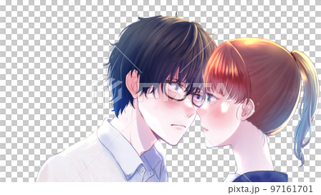 Student men and women staring at each other 97161701