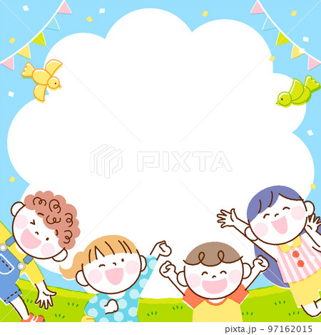子供たち ジャンプ イラスト バナーフレーム(青空・子供たちズームバージョン) 子供たち ジャンプ イラスト バナーフレーム(青空・子供たちズームバージョン) 97162015