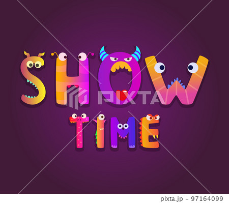 Playground title. showtime funny cartoon letters. Vector lettering for kids Playground title. showtime funny cartoon letters. Vector lettering for kids 97164099