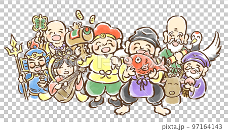七大福神手繪插畫齊聚幸運符 97164143
