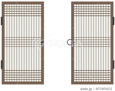 アジアン柄のアンティークなドア、木製の扉 アジアン柄のアンティークなドア、木製の扉 97165022
