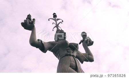 KONSTANZ, GERMANY - OCT 14, 2015: Imperia is a statue in the harbour of Konstanz on Lake Constance. The figure, which was erected in 1993, is cast in concrete, nine metres high, weighs 18 tonnes and 97165826