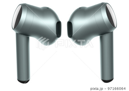 3D rendering of wireless earphones for workouts or listening streaming servicess 97166064