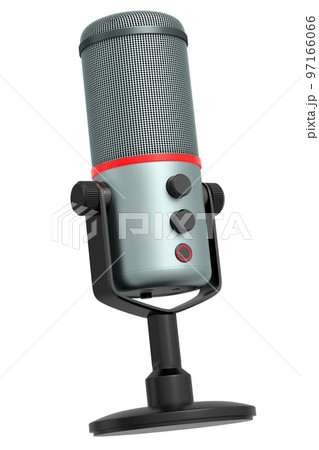 3D rendering of studio condenser microphone isolated on white background 97166066