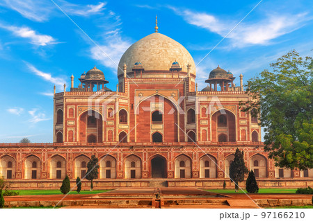 Humayun's Tomb, a famous UNESCO object, close view, New Delhi, India 97166210