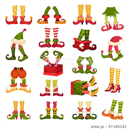 Elf Legs in Shoes with Crooked Toes Big Vector Set Elf Legs in Shoes with Crooked Toes Big Vector Set 97166282