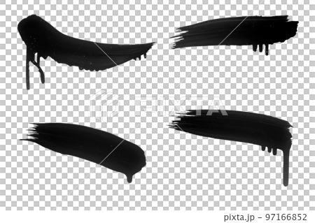 Brush strokes of black paint on a transparent background. Black and white brush stroke for Photoshop Brush strokes of black paint on a transparent background. Black and white brush stroke for Photoshop 97166852