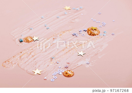 Drops smears of various cosmetic products, Cosmetic texture, cream mask, gel, lubricant, hyaluron 97167268