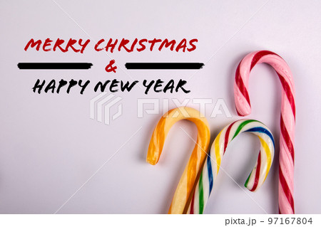 Merry Christmas and a happy New Year. Sweets on a white background 97167804