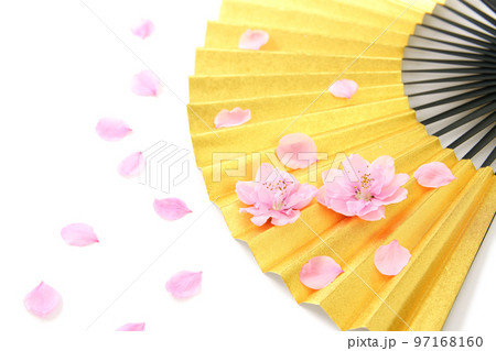 金扇と桃の花びら 金扇と桃の花びら 97168160