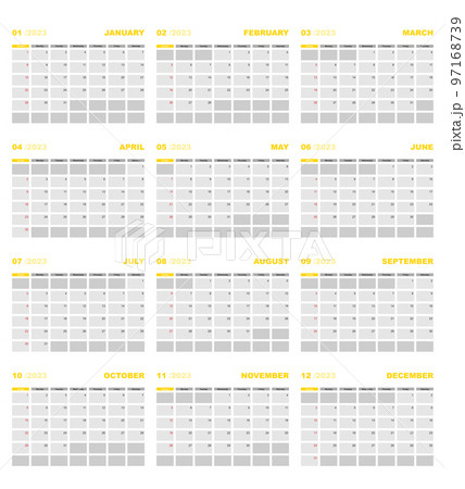 Calendar for 2023. Week starts on sunday. Calendar for 2023. Week starts on sunday. 97168739