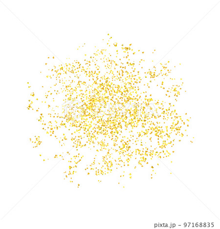 Background plume golden abstract grainy texture, crumbs for background or backdrop. Gold dust. Sand particles grain. Pieces abstract. plume. Jewelry, carefully placed by hand. Jewel confetti. Vector 97168835