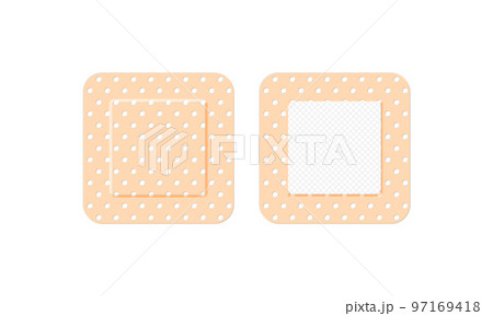 Medical plaster. First aid band plaster strip medical patch. Wound cross plastering band and porous bandage plasterers Medical plaster. First aid band plaster strip medical patch. Wound cross plastering band and porous bandage plasterers 97169418