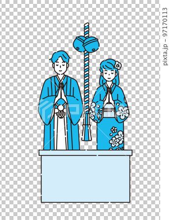 New Year's visit, prayer, New Year's Day, person, kimono 97170113