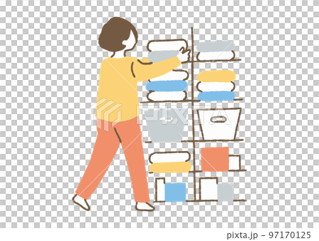 在架子上整理衣服的女人_color 97170125