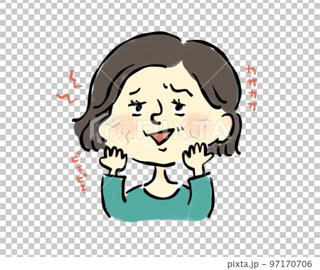 患有皮膚乾燥皮膚問題的女性手繪插畫素材 患有皮膚乾燥皮膚問題的女性手繪插畫素材 97170706