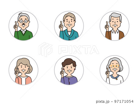 シニアの表情アイコン ポイント シニアの表情アイコン ポイント 97171054