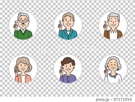 シニアの表情アイコン ポイント シニアの表情アイコン ポイント 97171054