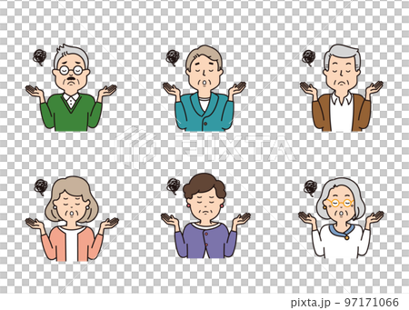 Senior facial expression icon Amazed Senior facial expression icon Amazed 97171066