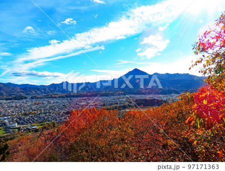 晩秋のミューズパーク　展望台からの秩父市内 97171363