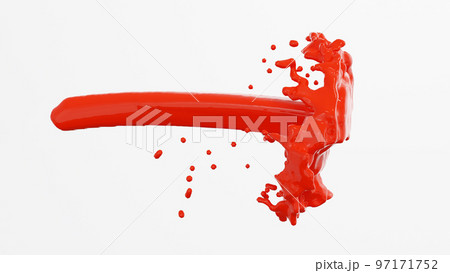 Red or orange water liquid splash on white background, 3D rendering. Red or orange water liquid splash on white background, 3D rendering. 97171752