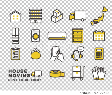 Vector illustration material of icons related to moving / new life / moving / new life Vector illustration material of icons related to moving / new life / moving / new life 97172328