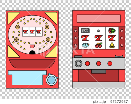 カラーパチンコスロットのアイコンイラスト 97172987