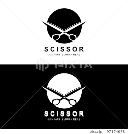 Scissors Logo Design, Vector Illustration Cutting Tool Icon Sticker Banner And Barber Company Brand 97174078