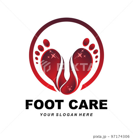 Foot Care Logo Design Health Illustration Woman Pedicure Salon Vector 97174306