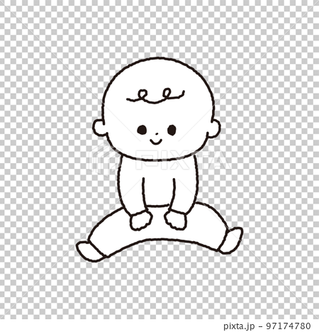 A Little Bald Baby In A Diaper,Simple Logo Of Crawling Baby Royalty Free  SVG, Cliparts, Vectors, and Stock Illustration. Image 141633764.