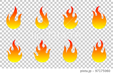 火焰圖圖標集(白色背景、矢量、剪裁) 火焰圖圖標集(白色背景、矢量、剪裁) 97175060