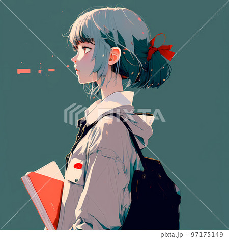 物思いに耽る顔の少女「AI生成画像」 97175149