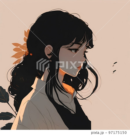 憂いを帯びた顔の少女「AI生成画像」 97175150