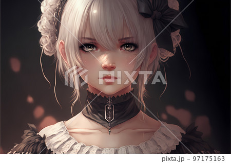 ゴスロリファッションに身を包んだ女性 ゴスロリファッションに身を包んだ女性 97175163