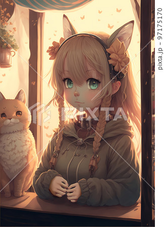 萌えの要素をたっぷり詰め込んだケモ耳女子「AI生成画像」 97175170