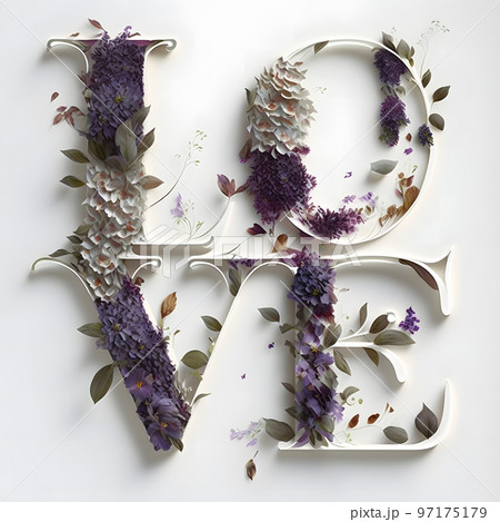 フローラルアート「LOVE」の文字 --AI生成画像 フローラルアート「LOVE」の文字 --AI生成画像 97175179