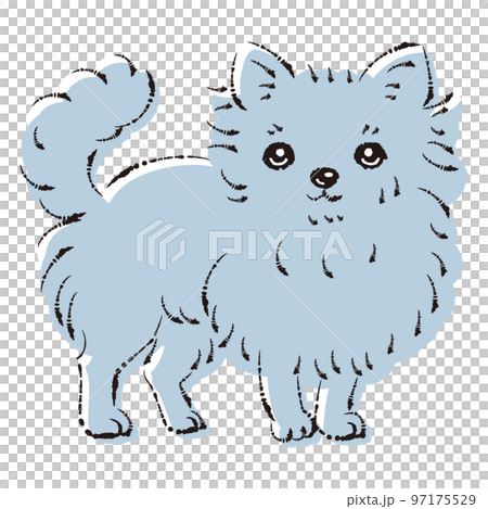 Simple and cute Chihuahua hand-drawn line drawing vector illustration 97175529