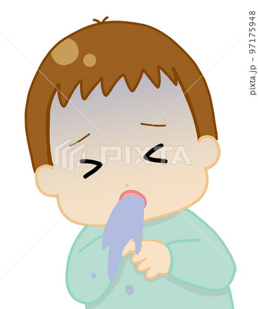 嘔吐している赤ちゃん 嘔吐している赤ちゃん 97175948