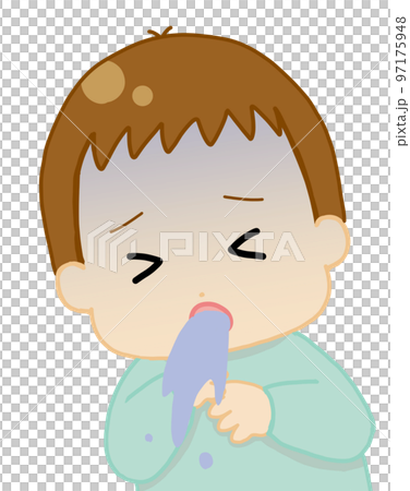 嘔吐している赤ちゃん 嘔吐している赤ちゃん 97175948