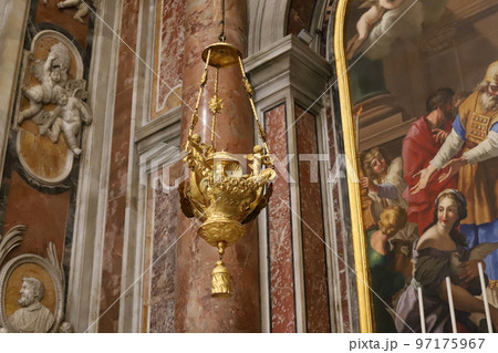Rich decorations and paintings in churches in Italy. Rich decorations and paintings in churches in Italy. 97175967