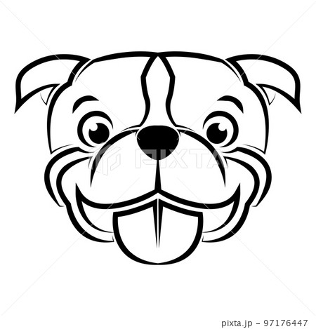 Black and white line art of pitbull dog head. Good use for symbol mascot icon avatar tattoo T Shirt design logo or any design Black and white line art of pitbull dog head. Good use for symbol mascot icon avatar tattoo T Shirt design logo or any design 97176447