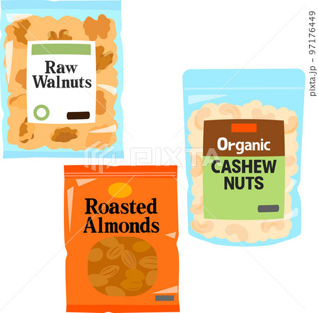 袋入りのクルミ、アーモンド、カシューナッツ 97176449