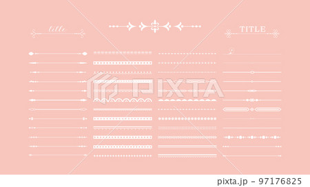 おしゃれでかわいいフェミニンなアンティーク飾り罫線下線セット/シンプルイラストベクター素材/白 おしゃれでかわいいフェミニンなアンティーク飾り罫線下線セット/シンプルイラストベクター素材/白 97176825