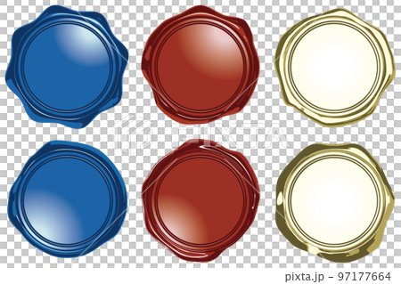6 types of three-dimensional seal wax emblems blue red gold vector illustration 6 types of three-dimensional seal wax emblems blue red gold vector illustration 97177664