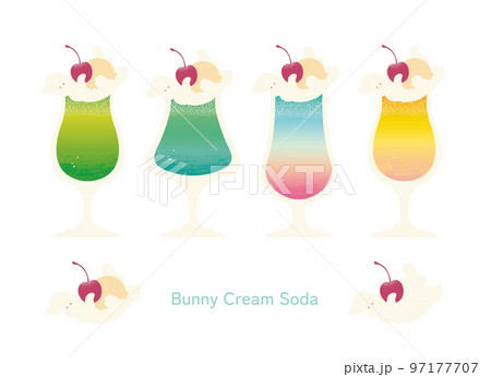 うさぎのクリームソーダ うさぎ 兎 卯 背景無し 97177707