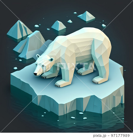 氷河の上に立つホッキョクグマ(アイソメトリック)「AI生成画像」 氷河の上に立つホッキョクグマ(アイソメトリック)「AI生成画像」 97177989