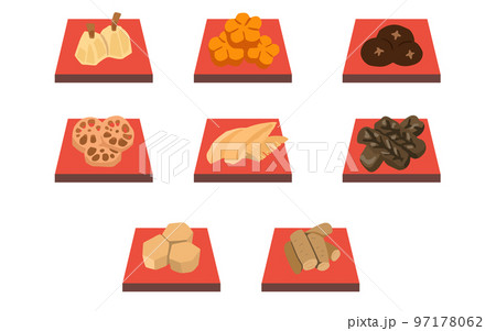 おせち料理 お煮しめイラストセット おせち料理 お煮しめイラストセット 97178062
